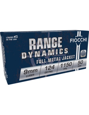 Fiocchi 9 mm Luger 124 Grain Full Metal Jacket 50 Rounds 20 Boxes per Case