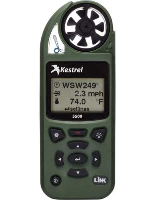 Kestrel Ballistics 5500 Weather Meter with Link and Vane Mount Olive Drab