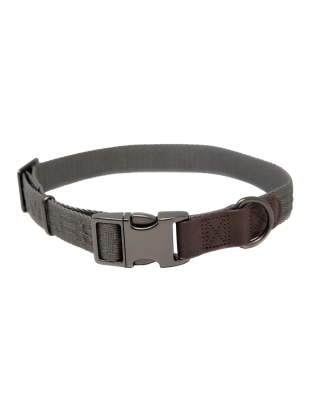 MoMarsh Adjustable Dog Collar 15"-23" Gun Metal Grey