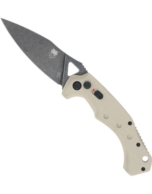 Cobratec Knives Ryker Auto Folder 3.75" Tan/Black Stnwsh D2 Blade