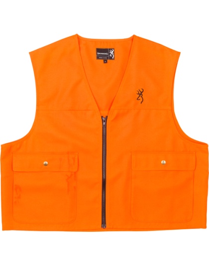 Browning Safety Vest Buck Mark Logo Blaze Orange Large