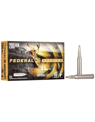 Federal Trophy Bonded Tip Rifle Ammunition.280 Rem 140gr PT 2950 fps 20/ct