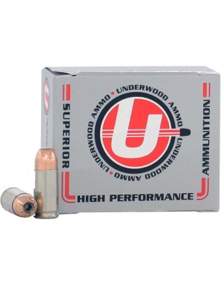 Underwood Ammo 45 Automatic Colt Pistol +P 230 Grain Jacketed Hollow Point 20 Rounds 10 Boxes per Case