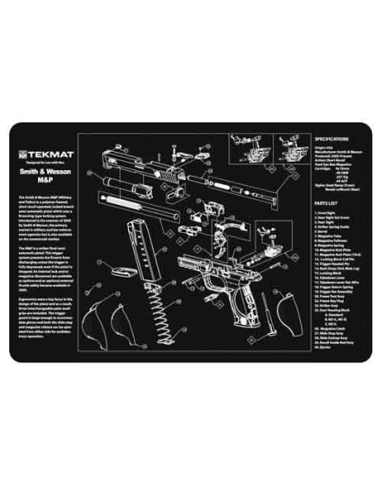 Tekmat Armorers Bench Mat 11"x17" Smith & Wesson M&P Pistol