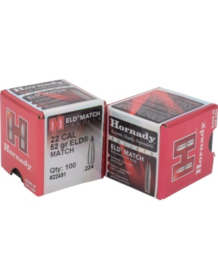 Hornady Bullets 22CAL.224 52 Grain ELD-M Match 100 Count 40 Boxes per Case