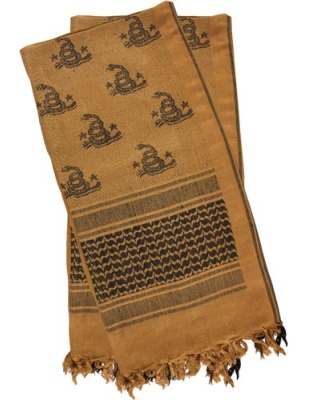 Red Rock Gear Shemagh Head Wrap Don't Tread on Me Coyote/Black