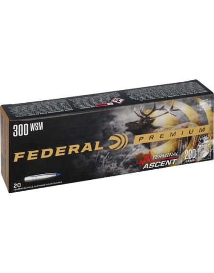 Federal 300 Winchester Short Magnum 200 Grain Terminal Ascent 20 Rounds 10 Boxes per Case