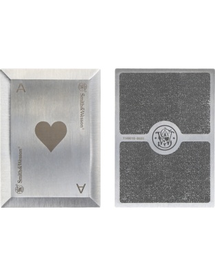 Smith & Wesson Bullseye Throwing Cards 4-Pack Stainless Steel Laser Etched with Sheath