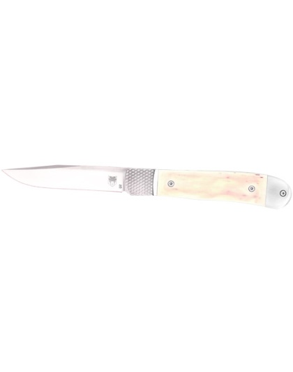 Cobratec Knives Trapper Hidden Release 3.18" White Bne Scales