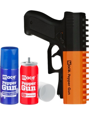Mace Pepper Gun with Strobe LED Orange/Black 28G