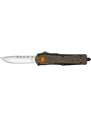 Cobratec Knives Medium Fs-3 Out-the-Front Fractured Black Orange 3" D2