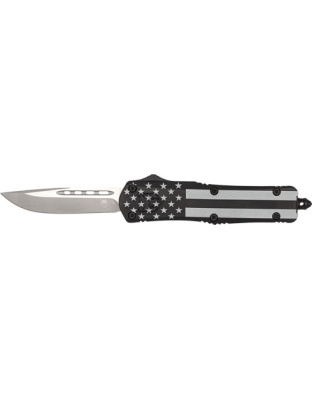 Cobratec Knives Medium FS3 Out-the-Front Black Out Flag 3" D2 Drop Non Srrted