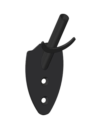 Skull Hooker Flush Wall Mount Black
