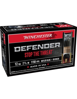 Winchester Ammunition Defender 12 Gauge 2.75" 1 Ounce Slug/3-00 Buck 10 Rounds