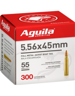 Aguila 5.56X45 55 Grain Full Metal Jacket 300 Rounds 4 Boxes per Case