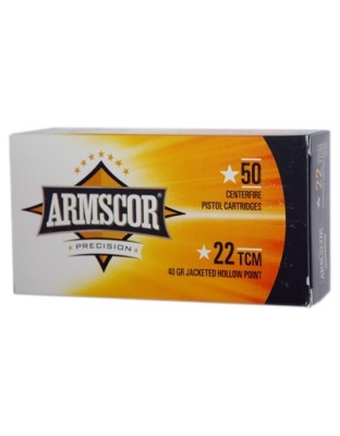 Armscor 22 Tcm 40 Grain Jacketed Hollow Point 50 Rounds 20 Boxes per Case