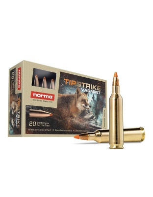 Norma TipStrike Rifle Ammunition.22-250 Rem 55gr PT 3576 fps 20/ct