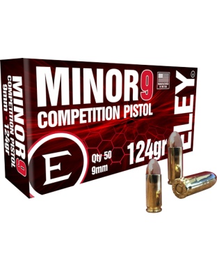 Eley Minor 9 Competition 9 mm 124 Grain Full Metal Jacket 50 Rounds 20 Boxes per Case