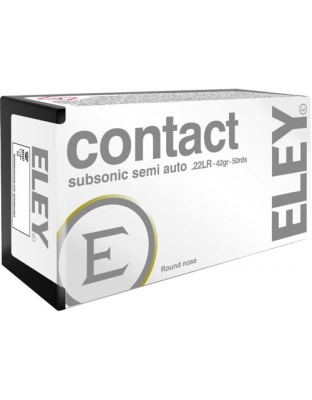 Eley Contact Subsonic 22LR 42 Grain Round Nose 50 Rounds 100 Boxes per Case