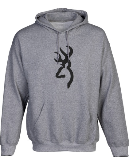 Browning Hoodie Branded Buck Mark Heather Gray Large