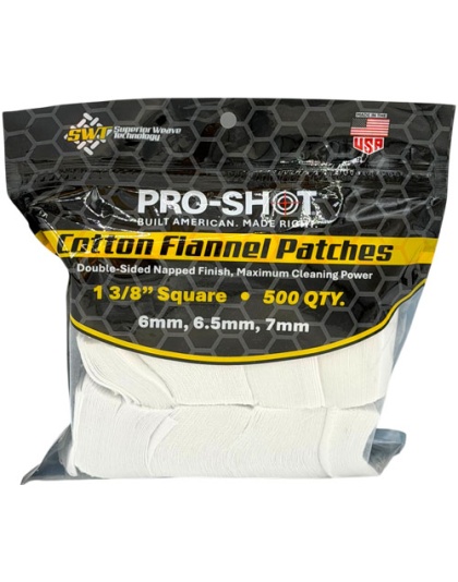 Pro-Shot Products Cleaning Patch Cotton Flannel 6 mm-7 mm 1 3/8" 500 Count