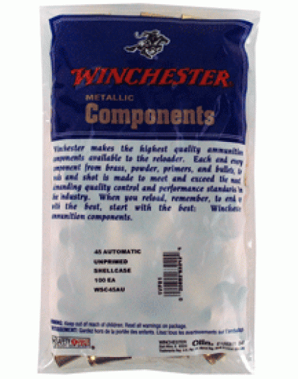 Winchester Unprimed Cases 45 Automatic Colt Pistol 100 Pack 20-Pack/Cs