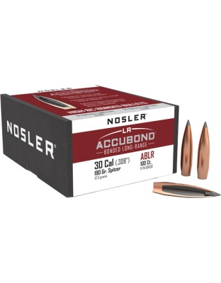 Nosler Bullets 30 Caliber.308 190 Grain Accubond Long Rifle 100 Count