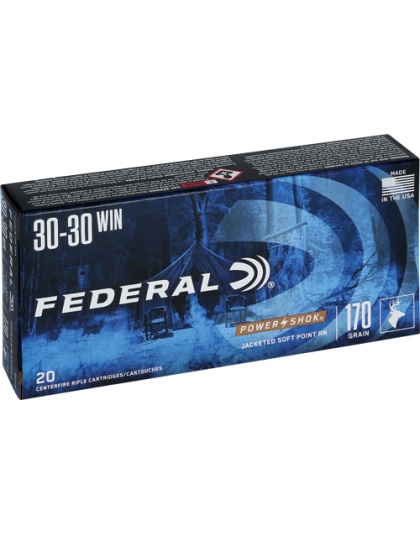 Federal Power-Shok 30-30 Win 170 Grain Round Nose 20 Rounds 10 Boxes per Case