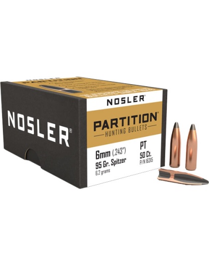 Nosler Bullets 6 mm .243 95 Grain Partition 50 Count