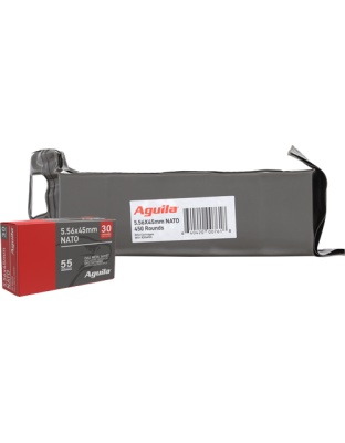 Aguila 5.56X45 55 Grain Full Metal Jacket 450 Rounds Battle Packs 5/Battle Per Case
