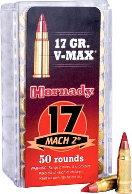 Hornady 17 MACH2 17 Grain V-Max 50 Rounds 100 Boxes per Case