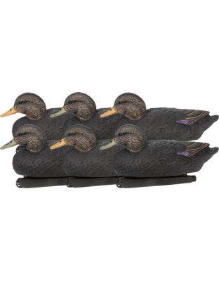 Zink Floater Decoys Black Duck 6 Pack