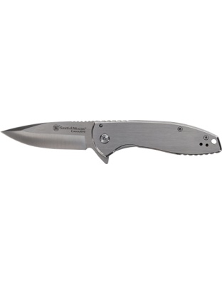 Smith & Wesson Knife Executive Platinum 3" Stainless Steel/Stainless Steel Drop Point with Pocket Clip