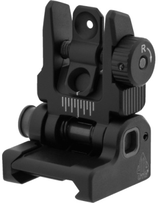 Utg Accu-Sync Spring Loaded AR 15 Flip-Up Rear Sight Black