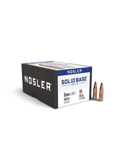 Nosler Solid Base Rifle Bullets 6mm .243" 100 gr 50/ct