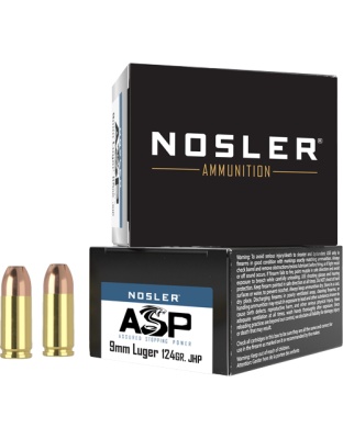 Nosler Bullets 9 mm 124 Grain Asp Jacketed Hollow Point 20 Rounds