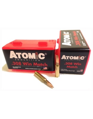 Atomic Ammunition.308 Winchester (.308 Win) 168 Grain Match BTHP 50 Rounds
