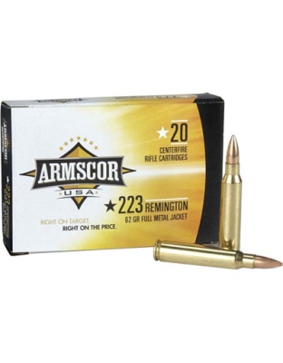 Armscor 223 Rem 62 Grain Full Metal Jacket 20 Rounds 50 Boxes per Case