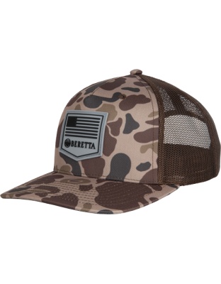 Beretta Cap Pm Trucker R 112 Rubber Patch Brown Duck Camo