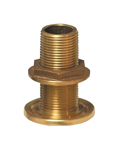 Groco 1/2" Nps Npt Combo Bronze Thru-Hull Fitting with Nut