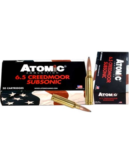 Atomic Ammunition 6.5 Cm 129 Grain Subsonic Sp 20 Rounds