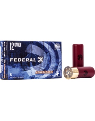 Federal Power Shok 12 Gauge 2.75" 1 Ounce Rifled Slug 5 Rounds