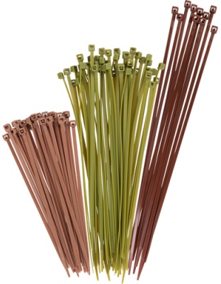 Allen Nylon Cable Ties 100-Pack Assorted Green/Brown/Tan