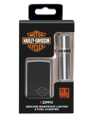 Zippo Windproof Lighter Harley Davidson & Fuel Canister Set