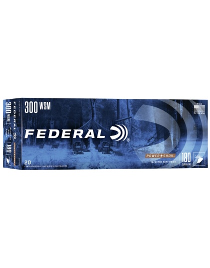 Federal Power-Shok Rifle Ammunition .300 WSM 180 gr SP 2980 fps - 20/ct