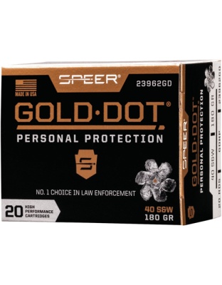 Speer Gold Dot 40 S&W 180 Grain Gold Dot Hollow Point 20 Rounds