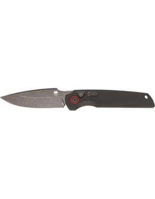 Cobratec Knives Jackal Push Button Auto 3.5" Stonewash Black D2