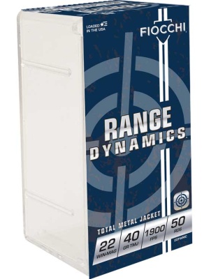 Fiocchi 22WMR 40 Grain Full Metal Jacket 1910 Feet Per Second 50 Rounds 40 Boxes per Case