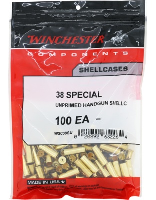 Winchester Unprimed Cases 38 Special 100 Pack 20-Pack/Cs