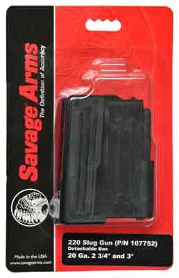 Savage Magazine 220 Slug 20 Gauge 2 Rounds Black